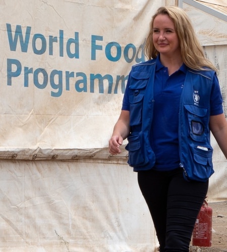 Woman in UN jacket